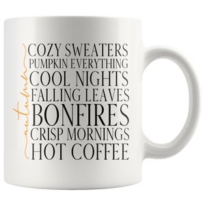 Love AUTUMN Cozy Sweaters, Cool Nights, Pumpkin Everything COFFEE MUG