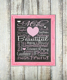 Mom, Mother Love Typography 8x10 Wall Art PRINT Gift - J & S Graphics