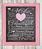 Mom, Mother Love Typography 8x10 Wall Art Gift, Instant Download Printable - J & S Graphics