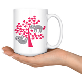 Sloth in Love Heart Tree COFFEE MUG 11oz or 15oz