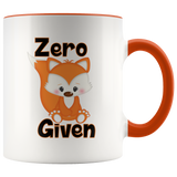 ZERO FOX GIVEN 11 oz White Color Accent Coffee Mug - J & S Graphics