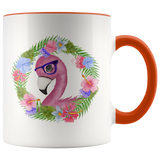 Tropical Flamingo with Glasses Accent Colors 11oz COFFEE MUG