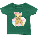 Adorable French Bulldog in TuTu, Frenchie Infant T-Shirt