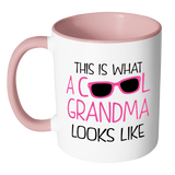 THIS IS WHAT A COOL GRANDMA LOOKS LIKE Color Accent Coffee Mug - J & S Graphics