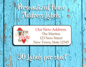 Personalized Home is Where the Heart is Return ADDRESS Labels - J & S Graphics