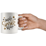 SMILE SPARKLE SHINE 11oz COFFEE MUG - J & S Graphics