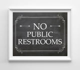 Printable 8x10 No Public Restroom Instant Download Sign for Business - J & S Graphics