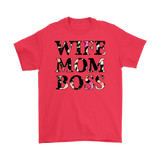 WIFE MOM BOSS Floral Design Unisex T-Shirt