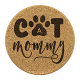 CAT MOMMY Cork Coasters, Set of 4