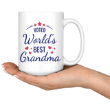 VOTED World's Best Grandma COFFEE MUG 11oz or 15oz