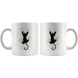 CAT HANGING ON with CLAWS 11oz COFFEE MUG - J & S Graphics