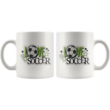 LOVE SOCCER 11oz COFFEE MUG - J & S Graphics