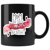 MOM by Day, CRAFTER by Night Black Ceramic 11oz COFFEE MUG