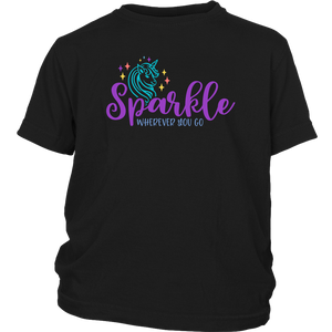 Youth Size Unicorn T-Shirt SPARKLE Wherever You Go - J & S Graphics