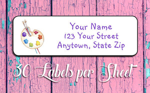 Personalized PAINT PALETTE Address Labels, Personalized Return Address Labels - J & S Graphics