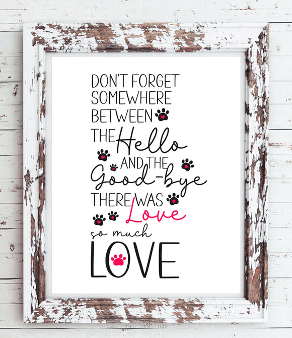 PET LOSS Quote 8x10 Typography Wall Decor, Printable Instant Download, Pet Memorial