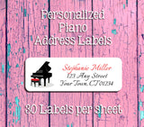 PIANO Address Labels, Return Address Labels, Music Teacher, Pianist