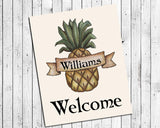 Personalized Pineapple Welcome Design Wall Decor Art Print -No Frame - 8x10 - J & S Graphics