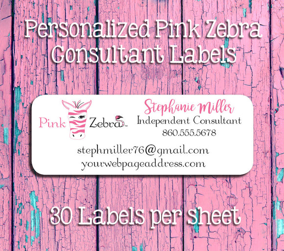 PINK ZEBRA Consultant Catalog or Address LABELS, Personalized