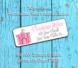 Personalized PINK CASTLE Return ADDRESS Labels - J & S Graphics
