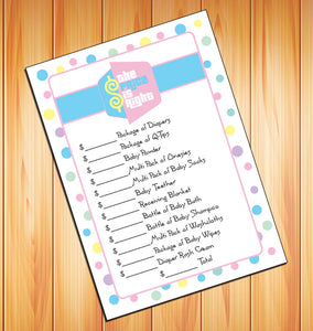 The PRICE is RIGHT Baby Shower GAME - Instant Download - Baby Shower - Game - Digital File - J & S Graphics