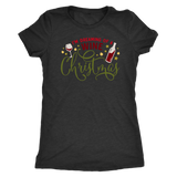 I'M DREAMING of a WINE CHRISTMAS Women's Triblend T-Shirt - J & S Graphics