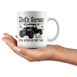 DAD'S GARAGE 11oz COFFEE MUG - If he can't fix it, no one can! - J & S Graphics