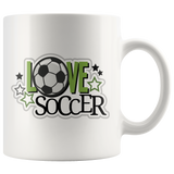 LOVE SOCCER 11oz COFFEE MUG - J & S Graphics