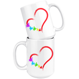 AUTISM Awareness Heart with Puzzle COFFEE MUG 110z or 15oz