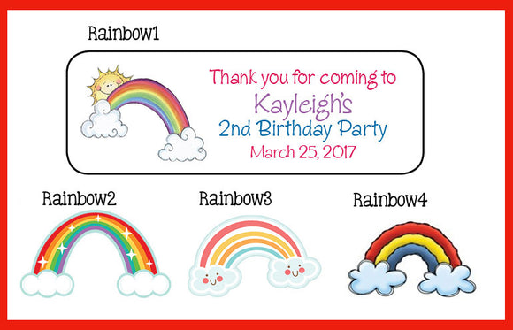 Personalized RAINBOW Return ADDRESS Labels, Sets of 30, Your Choice of Design - J & S Graphics