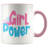 GIRL POWER 11oz Accent Color Coffee Mug - J & S Graphics