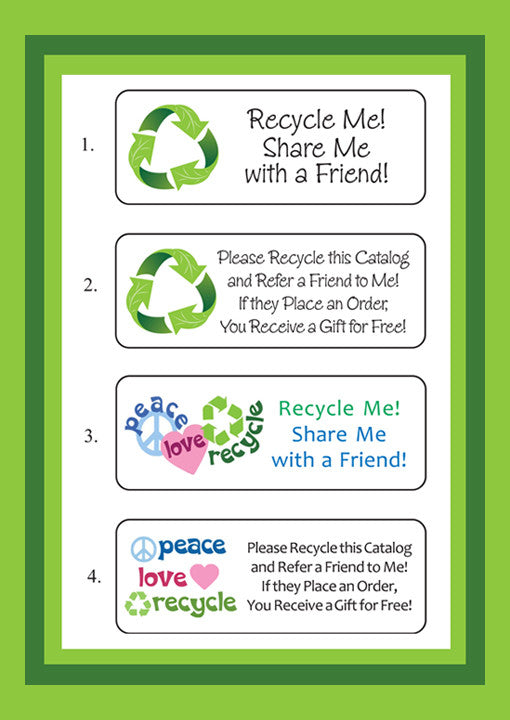 RECYCLE LABELS for Home Party Catalogs, Brochures, Avon, Scentsy, Mary Kay, Thirty-One, Tupperware - J & S Graphics