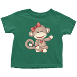 GIRL SOCK MONKEY Toddler T-Shirt - J & S Graphics