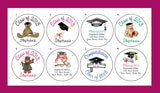 GRADUATION 1 1/2" ROUND Personalized SEALS or Favor LABELS, Class of 2017, Class of 2018 - J & S Graphics