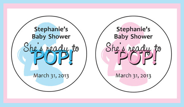 40 'Going To Pop' Baby Shower Stickers - 2 Inch Round, Sky Blue, For Popcorn Favors & Decor - View #9