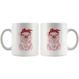 Piggy wearing a Red Bandana 11oz or 15oz Coffee Mug