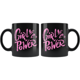 GIRL POWER 11oz Pink and Black COFFEE MUG