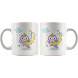 Kawaii Unicorn on Moon, So Cute 11oz or 15oz COFFEE MUG