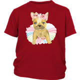 Adorable French Bulldog in TuTu, Frenchie Youth Child T-Shirt