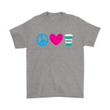 Peace, Love, and Coffee Short Sleeve Men's T-shirt - J & S Graphics