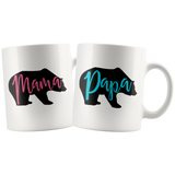 Couples COFFEE MUG Set, Mama Bear and Papa Bear - J & S Graphics