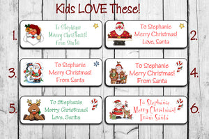 Personalized Christmas SANTA LABELS FOR KIDS GIFTS - Santa Gift Labels