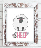 S is for SHEEP Print for Baby's or Child's Room Nursery Decor Boy or Girl INSTANT DOWNLOAD - J & S Graphics