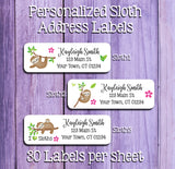 Personalized SLOTH Return Address LABELS, I Love Sloths Set - J & S Graphics