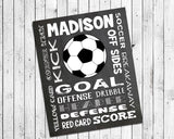 Personalized SOCCER Typography PRINTABLE DOWNLOAD - J & S Graphics
