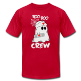 NURSE BOO BOO CREW Unisex Jersey T-Shirt by Bella + Canvas - red