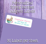 Personalized SPRING BUNNIES Address Labels, Return Address Labels, Easter