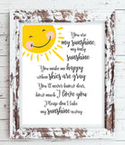 YOU ARE MY SUNSHINE 8x10 Wall Art Print, Nursery Decor Print Choose from 3 Styles - J & S Graphics