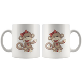 GIRL SOCK MONKEY 11oz Coffee Mug - J & S Graphics