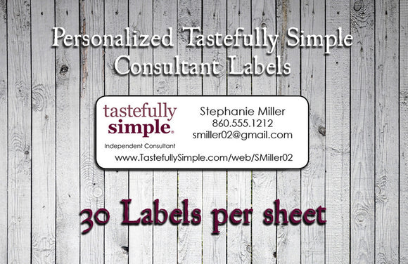 Personalized TASTEFULLY SIMPLE Consultant Labels or Address Labels - J & S Graphics